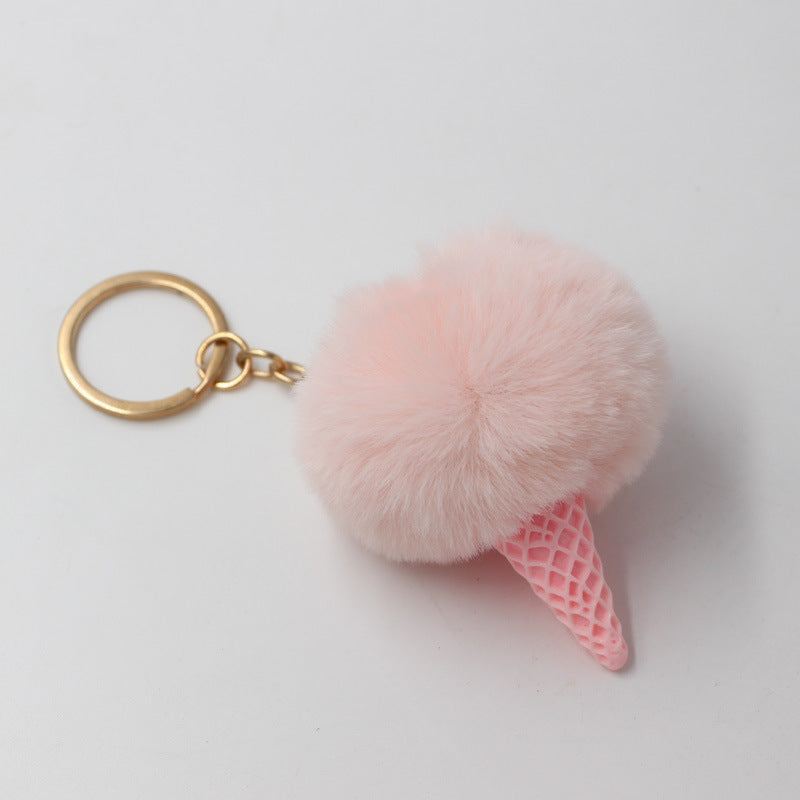 Wholesale Resin Ice Cream Fur Ball Keychain